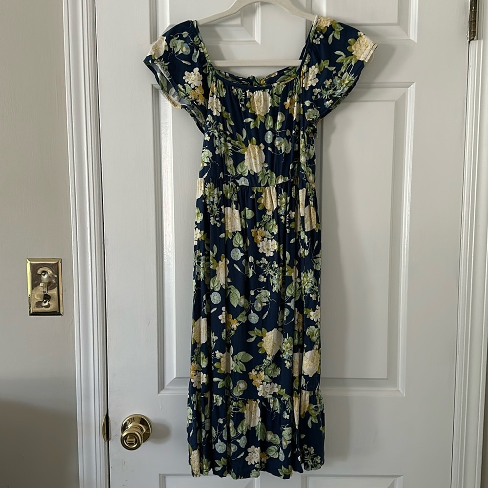 Blue floral girls dress